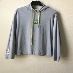 Women baby blue hoodie cotton S